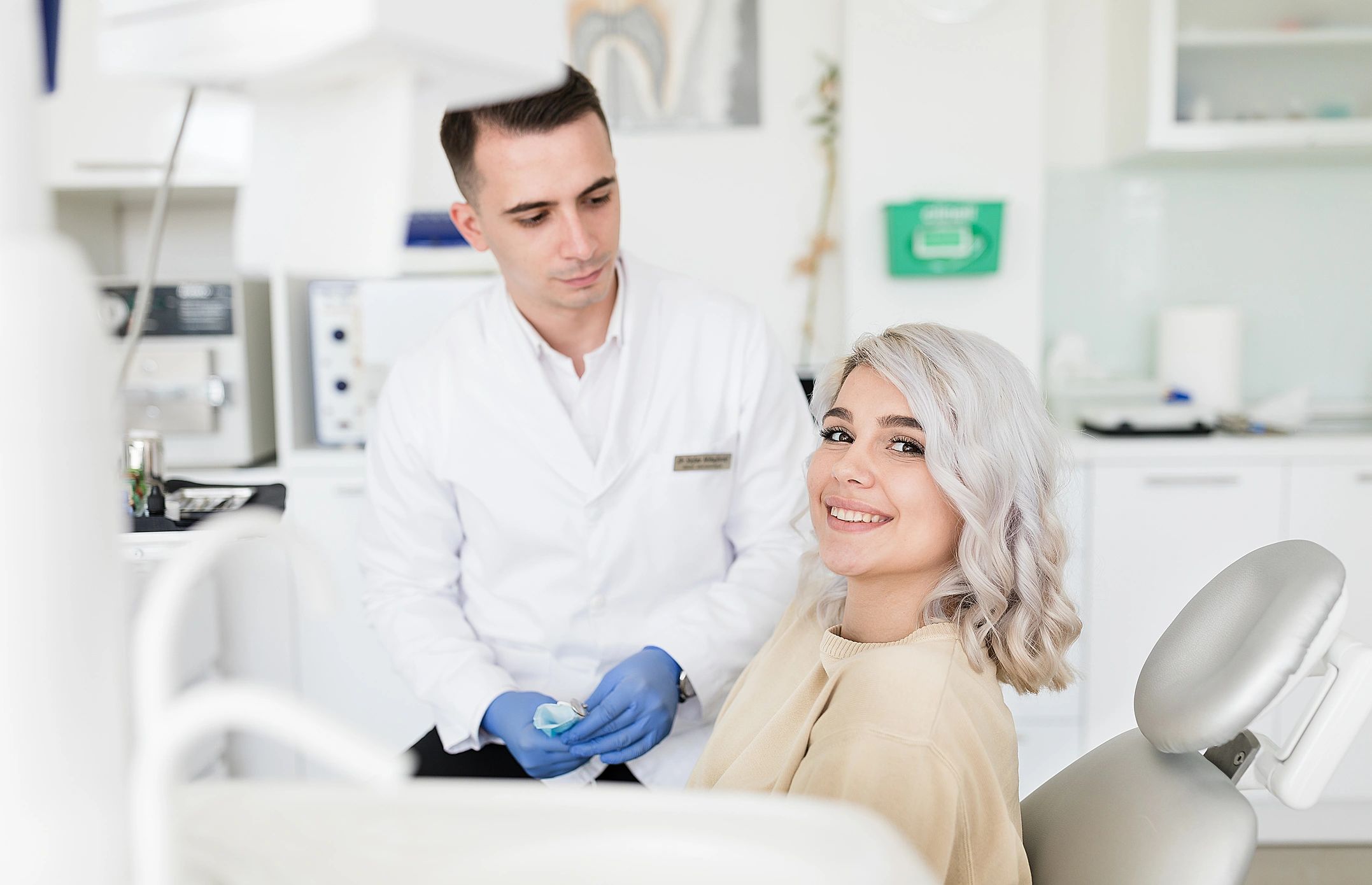 Patient seated comfortably during a dental consultation