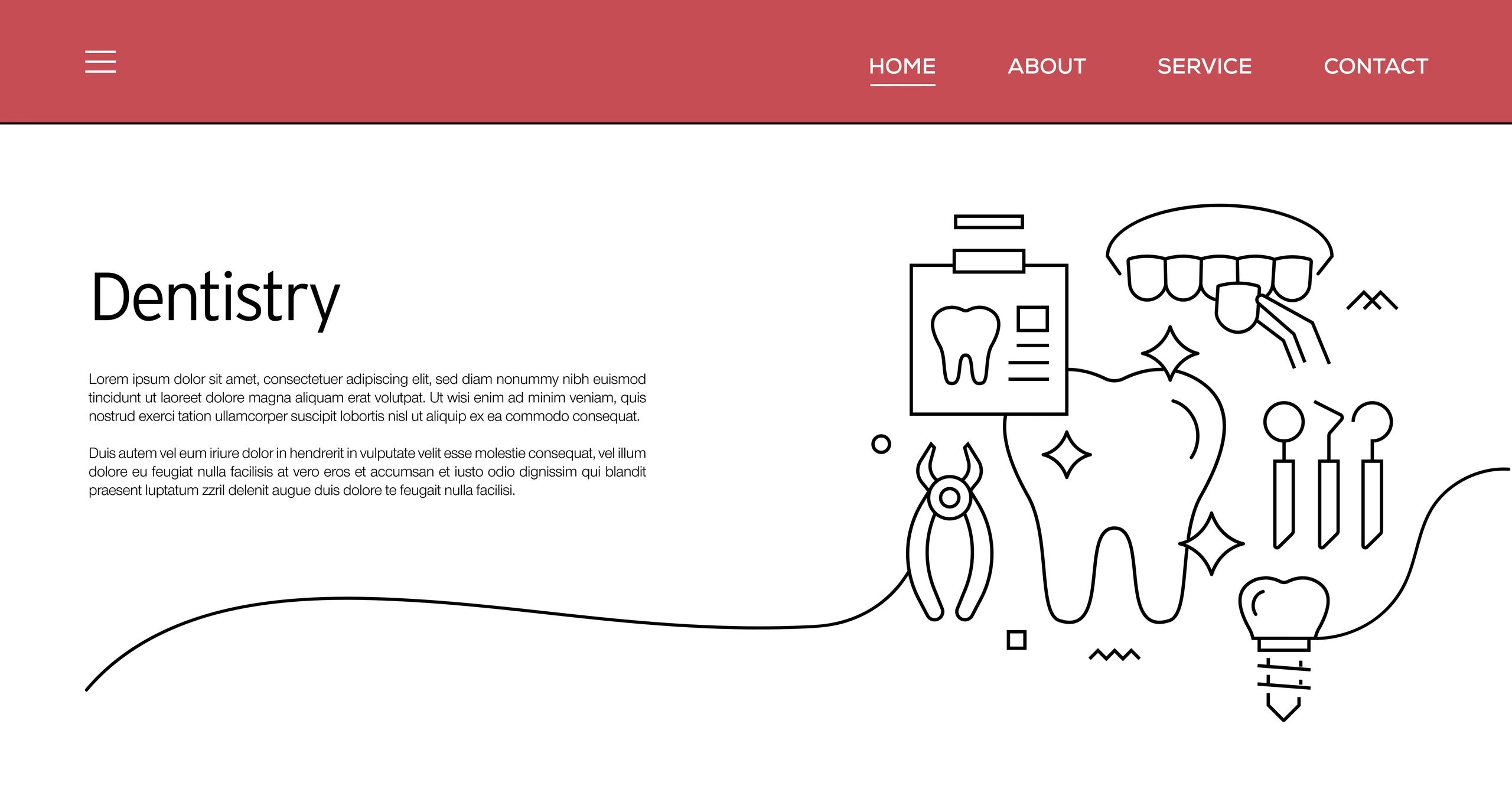 Simple dental illustration representing general dentistry